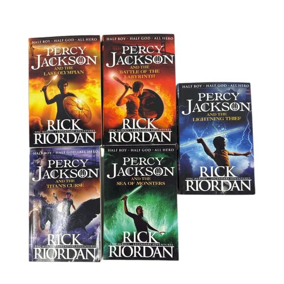 Percy Jackson and the Olympians books 1 - 5 Rick Riordan youth fantasy adventure - Picture 1 of 6